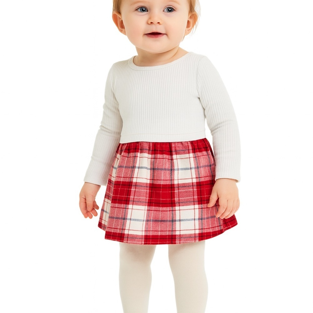 NWT The Children’s Place Plaid Holiday Christmas Dress Size 12-18 Months